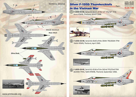 Print Scale 48-150 1/48 Silver F-105D in Viet Nam War Part 1