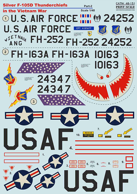Print Scale 48-151 1/48 Silver F-105D in Viet Nam War Part 2