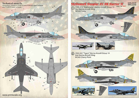 Print Scale 48-153 1/48 Mc Donnel Douglas AV-8B Harrier II Part 1
