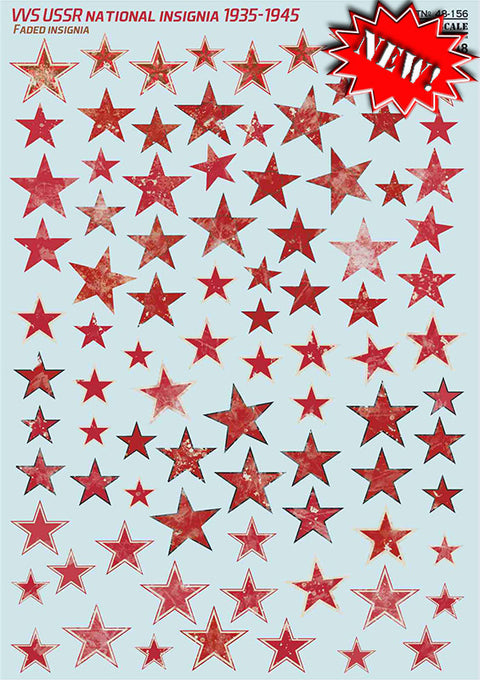 Print Scale 48-156 1/48 VVS USSR Faded National Insignia 1935-1945, 2 sheets