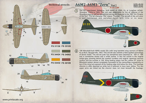 Print Scale 48-164 1/48 Mitsubishi Zero A6M2 - A6M3 Part 1