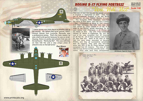 Print Scale 48-173 1/48 Boeing B-17 "Veni. Vidi. Vici."