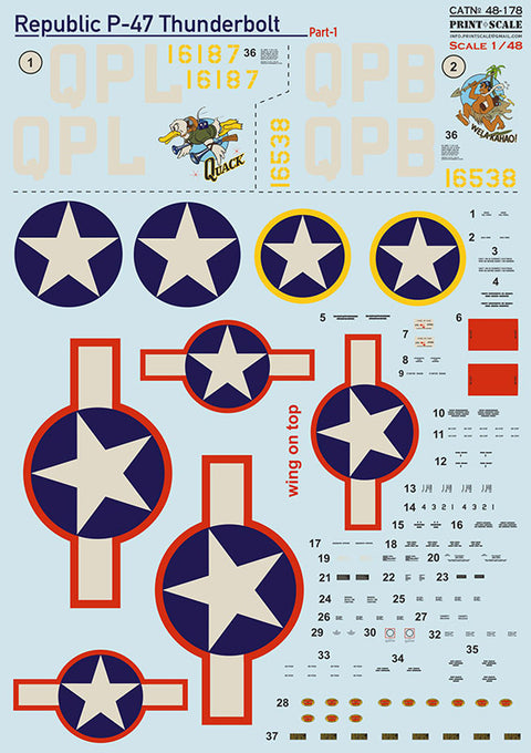 Print Scale 48-178 1/48 Republic Thunderbolt P-47 Part 1 (C-2, C-5)