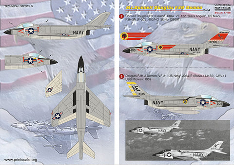 Print Scale 48-182 1/48 Douglas F3F Demon Part 2 The complete set 2 leaf