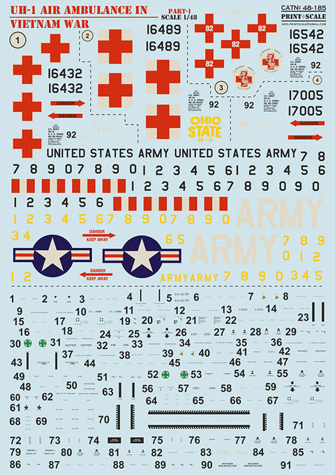 Print Scale 48-185 1/48 UH-1 Air Ambulance in Vietnam War Part 1