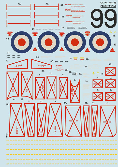 Print Scale 48-188 1/48 De Havilland Sea Vixen The complete set 2 leaf