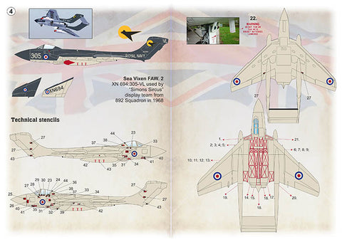 Print Scale 48-188 1/48 De Havilland Sea Vixen The complete set 2 leaf