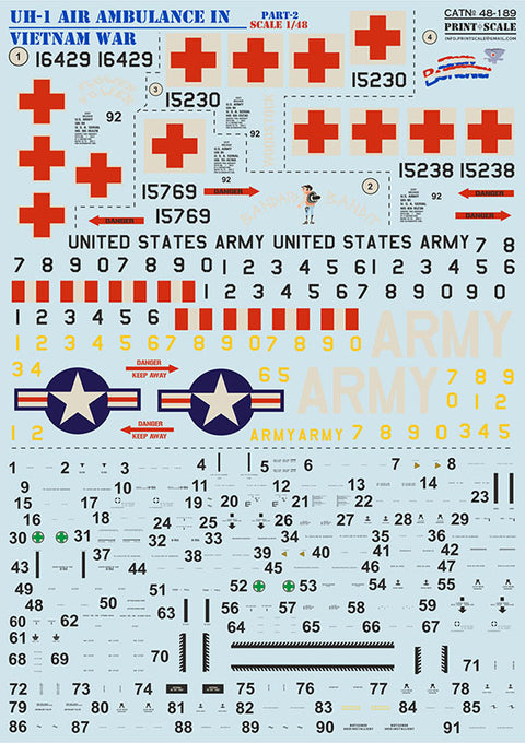 Print Scale 48-189 1/48 UH-1 Air Ambulance in Vietnam War Part 2