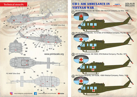 Print Scale 48-189 1/48 UH-1 Air Ambulance in Vietnam War Part 2