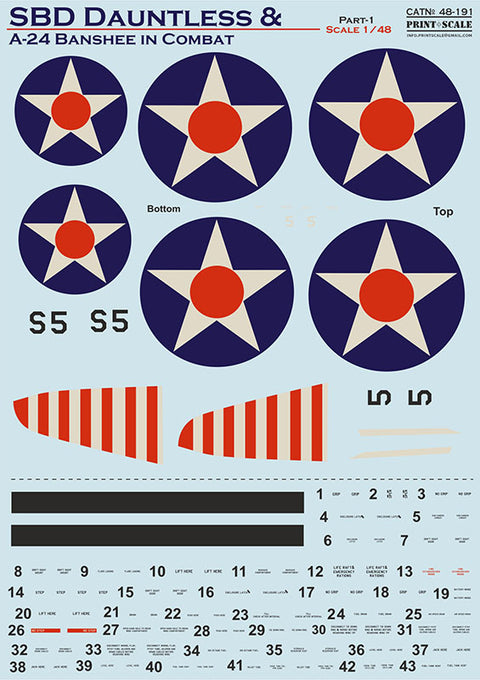 Print Scale 48-191 1/48 SBD Dauntless and A-24 Banshee in combat Part 1