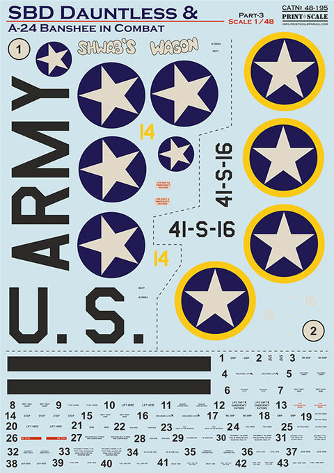 Print Scale 48-195 1/48 SBD Dauntless and A-24 Banshee in combat. Part 3