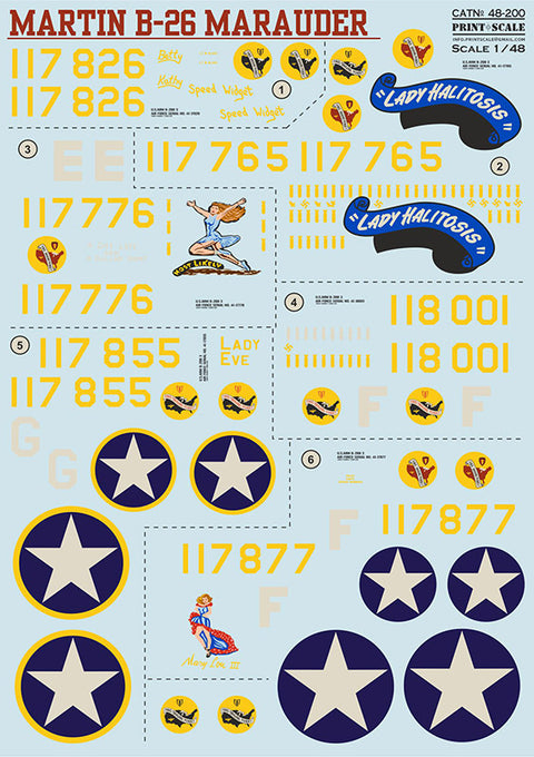 Print Scale 48-200 1/48 Martin Marauder B-26B-MA