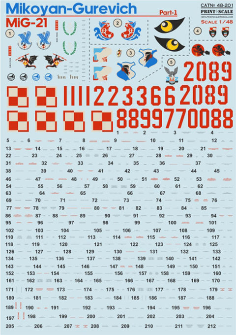 Print Scale 48-201 1/48 MiG-21 Polish Air Force Part 1