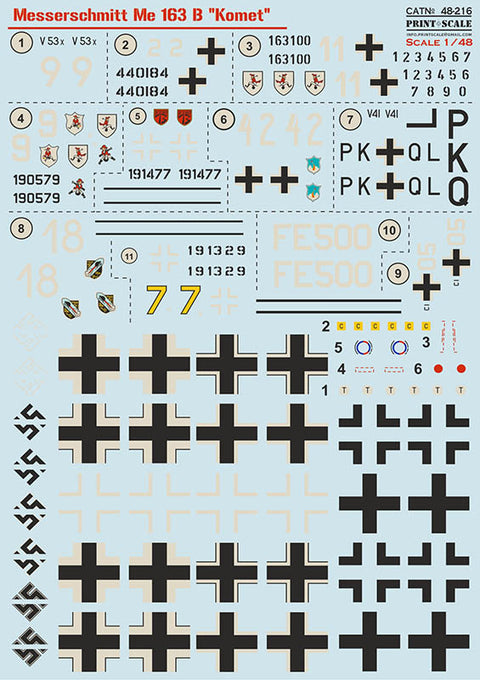 Print Scale 48-216 1/48 Messerschmitt ME-163 B Komet