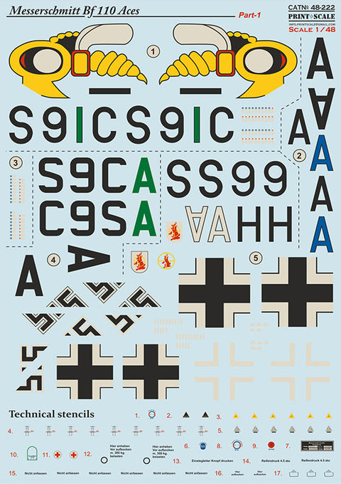 Print Scale 48-222 1/48 Messerschmitt Bf-110 Zerstorer Part 1