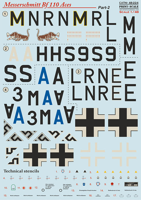 Print Scale 48-224 1/48 Messerschmitt Bf-110 Zerstorer Part 2