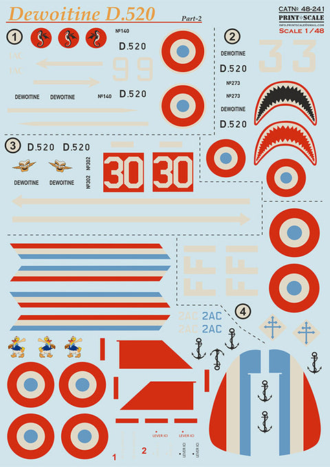 Print Scale 48-241 1/48 D-520 Dewoitine Part 2