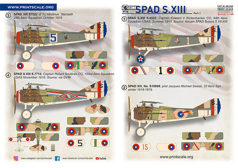 Print Scale 48-244 1/48 SPAD Xlll Part 1