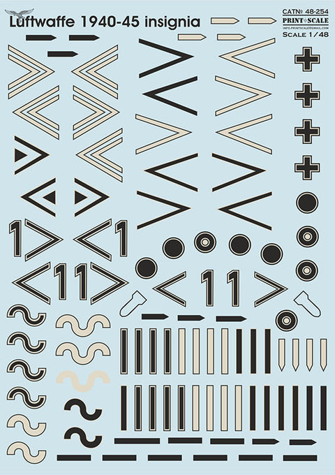 Print Scale 48-254 1/48 Luftwaffe 1940-45 insignia. Winkel. Part 3 - bb5d9860-cd07-4175-be5f-2ee1d52e9774