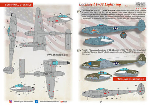 Print Scale 48-265 1/48 P-38 Lightning «Shark Mouth» Part 4