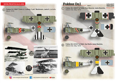 Print Scale 48-277 1/48 Fokker Dr I Part 1