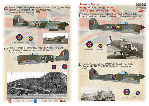 Print Scale 48-295 1/48 Personal Storm: Wings Commander Typhoon and Tempests of the 2nd TAF. Part 2.