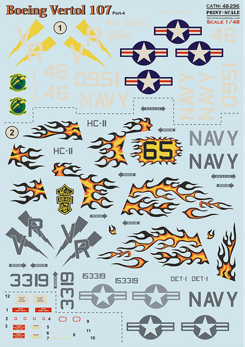 Print Scale 48-296 1/48 Boeing-Vertol 107. Part 4