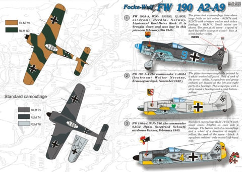 Print Scale 72-002 1/72 Focke-Wulf FW 190 A2-A9 72-002 Scale 1/72