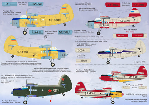 Print Scale 72-004 1/72 Antonov An-2 Two sheets, the general complete set.