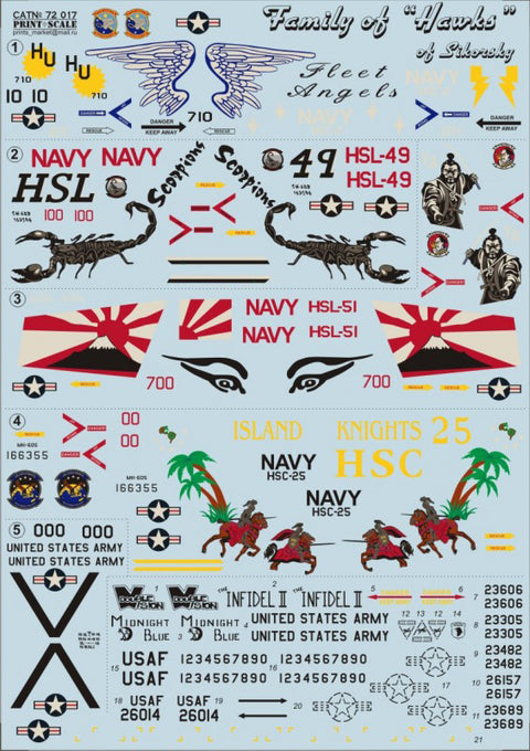 Print Scale 72-017 1/72 Family of "Hawks" of Sikorsky