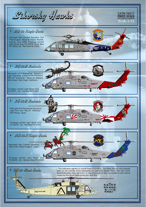 Print Scale 72-017 1/72 Family of "Hawks" of Sikorsky