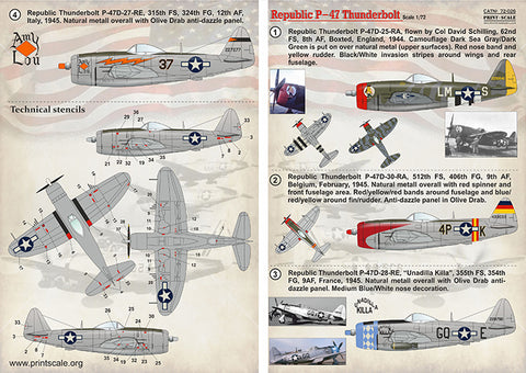 Print Scale 72-026 1/72 Republic P-47 Thunderbolt Part 1 72-026 Scale 1/72