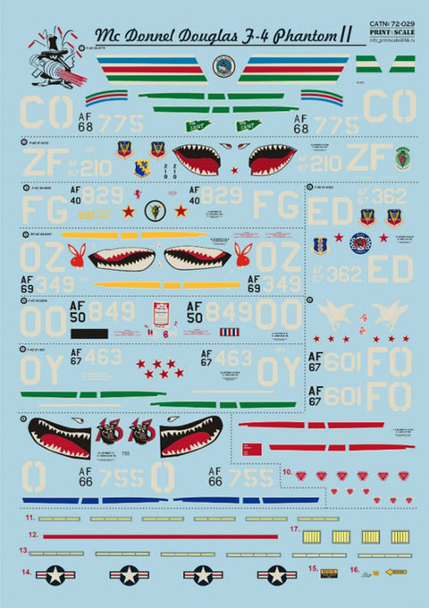 Print Scale 72-029 1/72 McDonnell Douglas F-4 Phantom II USAF Vietnam War Scale 1/72