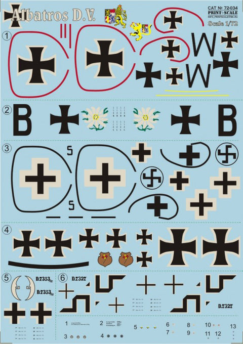 Print Scale 72-034 1/72 Albatros D.V.