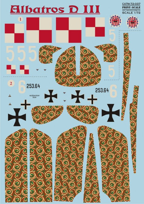 Print Scale 72-037 1/72 Albatros D.III 72-037 Scale 1/72