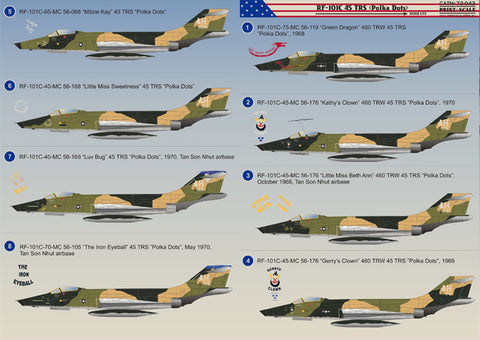 Print Scale 72-042 1/72 RF-101C Voodoo “Polka Dots” 72-042 Scale 1/72