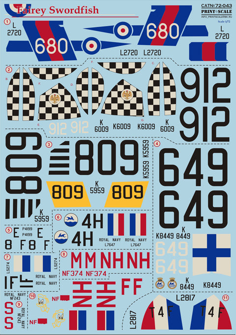 Print Scale 72-043 1/72 Swordfish The complete set 2 leaf.