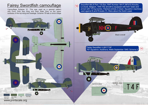 Print Scale 72-043 1/72 Swordfish The complete set 2 leaf.