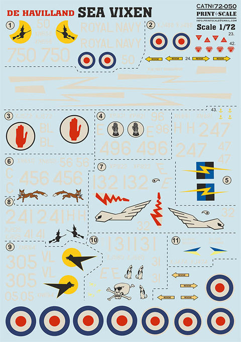 Print Scale 72-050 1/72 SEA VIXEN The complete set 2 leaf.