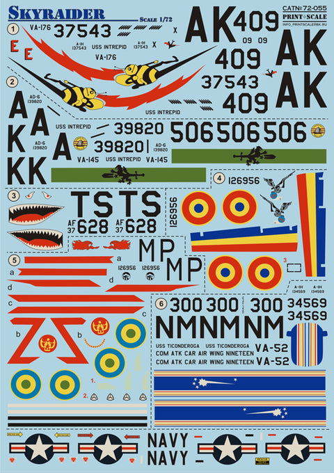 Print Scale 72-055 1/72 Skyraider