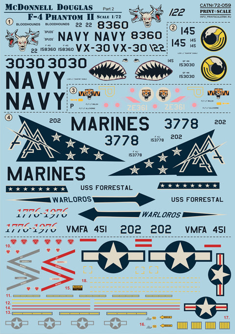 Print Scale 72-059 1/72 US NAVY F-4 Phantom Mig Killers Part 2