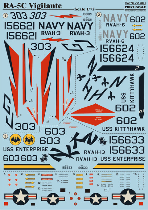 Print Scale 72-061 1/72 RA-5C Vigilante 72-061 Scale 1/72
