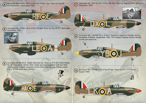 Print Scale 72-065 1/72 Hurricane Mk I Aircraft Markings 72-065 Scale 1/72