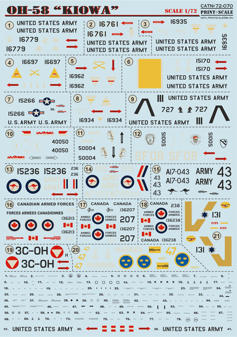 Print Scale 72-070 1/72 OH-58 Kiowa 72-070 Scale 1/72