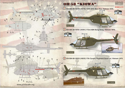 Print Scale 72-070 1/72 OH-58 Kiowa 72-070 Scale 1/72