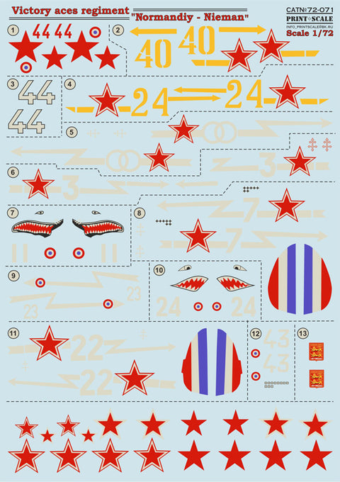 Print Scale 72-071 1/72 Normandy–Nieman Victory Aces Regiment 72-071 Scale 1/72