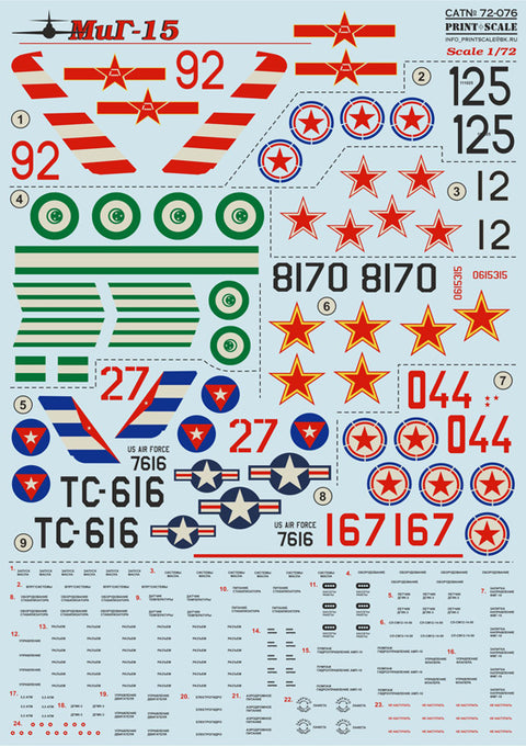 Print Scale 72-076 1/72 MiG-15 72-076 Scale 1/72