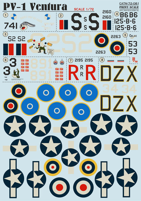 Print Scale 72-081 1/72 PV-1 Ventura