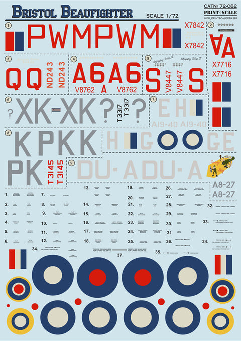 Print Scale 72-082 1/72 Bristol Beaufighter Part 1