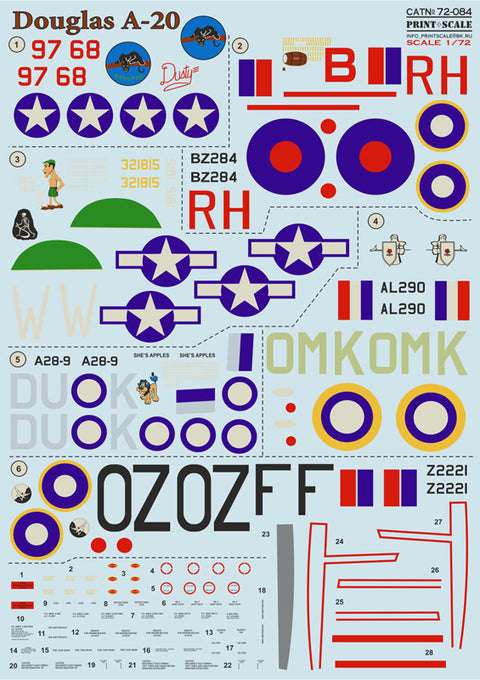 Print Scale 72-084 1/72 Douglas A-20 Havok